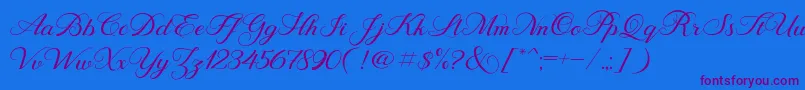 Behind Script Font – Purple Fonts on Blue Background