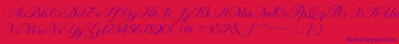 Behind Script Font – Purple Fonts on Red Background