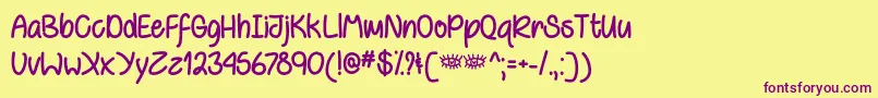 Behind Violet Eyes   Font – Purple Fonts on Yellow Background