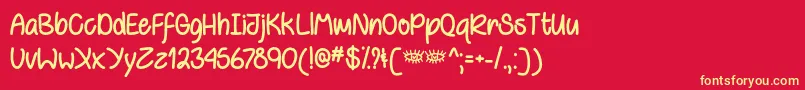 Behind Violet Eyes   Font – Yellow Fonts on Red Background