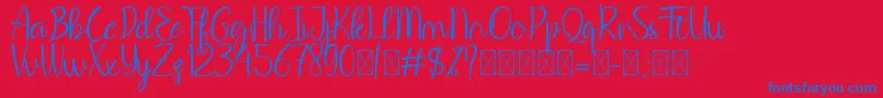 BeHodakga Font – Blue Fonts on Red Background