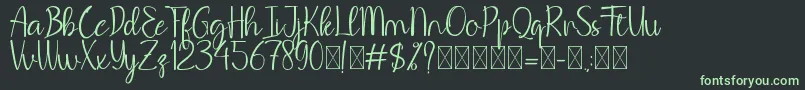 フォントBeHodakga – 黒い背景に緑の文字