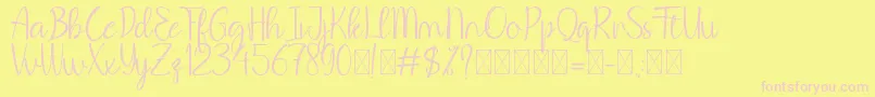 BeHodakga Font – Pink Fonts on Yellow Background