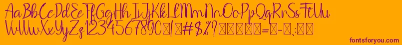BeHodakga Font – Purple Fonts on Orange Background