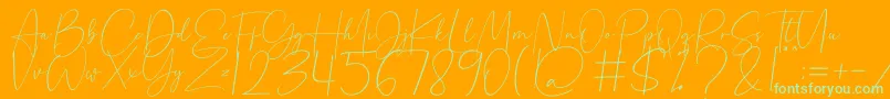 Beholder Font – Green Fonts on Orange Background
