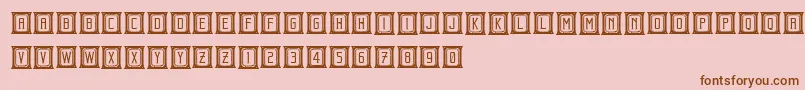 BeholderCapitals-Schriftart – Braune Schriften auf rosa Hintergrund