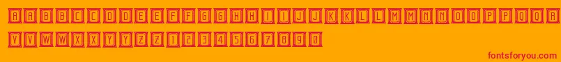 fuente BeholderCapitals – Fuentes Rojas Sobre Fondo Naranja