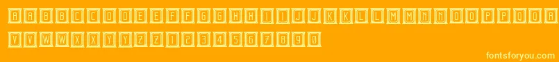 BeholderCapitals Font – Yellow Fonts on Orange Background