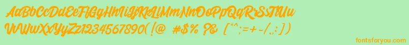 Beindog gite Font – Orange Fonts on Green Background