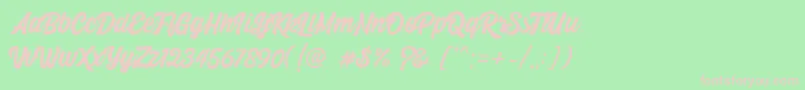 Beindog gite Font – Pink Fonts on Green Background