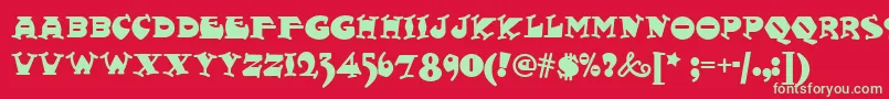 Weitere Informationen zur Fatty-Schriftart Fatty-Schriftart – Grüne Schriften auf rotem Hintergrund