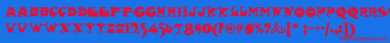 Fatty Font – Red Fonts on Blue Background