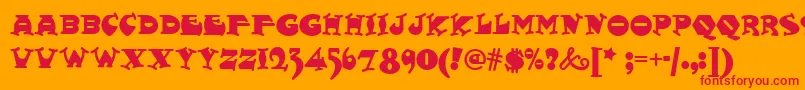 Fatty Font – Red Fonts on Orange Background