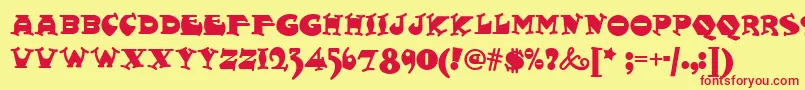 Fatty Font – Red Fonts on Yellow Background