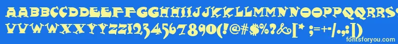 Police Fatty – polices jaunes sur fond bleu