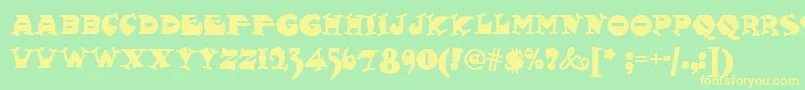 Fatty Font – Yellow Fonts on Green Background