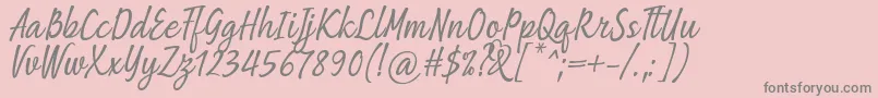 フォントBeing Love Font by 7NTypes – ピンクの背景に灰色の文字
