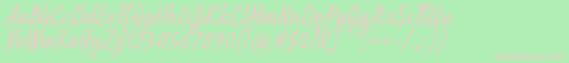 フォントBeing Love Font by 7NTypes – 緑の背景にピンクのフォント