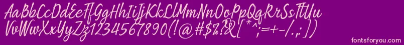 フォントBeing Love Font by 7NTypes – 紫の背景にピンクのフォント