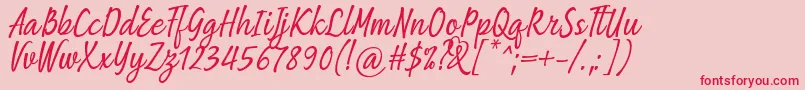 フォントBeing Love Font by 7NTypes – ピンクの背景に赤い文字