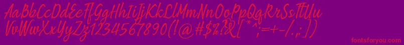 フォントBeing Love Font by 7NTypes – 紫の背景に赤い文字