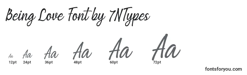 Größen der Schriftart Being Love Font by 7NTypes