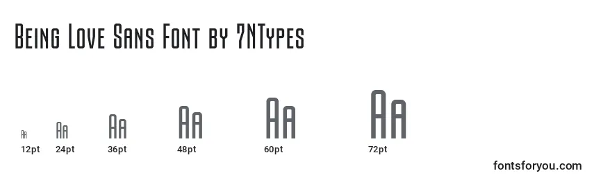 Größen der Schriftart Being Love Sans Font by 7NTypes