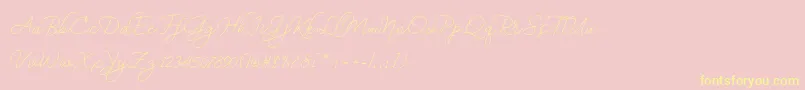 bekafonte dafont-Schriftart – Gelbe Schriften auf rosa Hintergrund