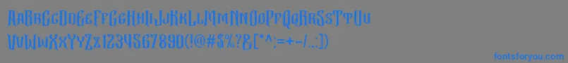 フォントBekelakar Allcaps – 灰色の背景に青い文字