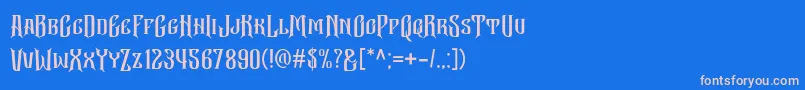 Шрифт Bekelakar Allcaps – розовые шрифты на синем фоне