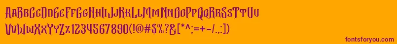 Bekelakar Allcaps Font – Purple Fonts on Orange Background