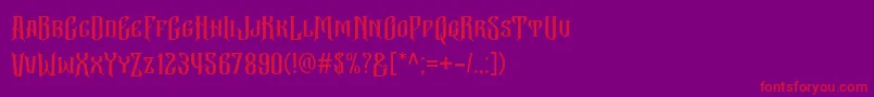 Bekelakar Allcaps Font – Red Fonts on Purple Background