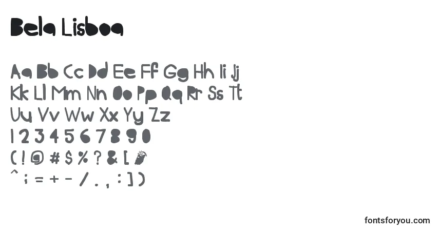 Czcionka Bela Lisboa – alfabet, cyfry, specjalne znaki
