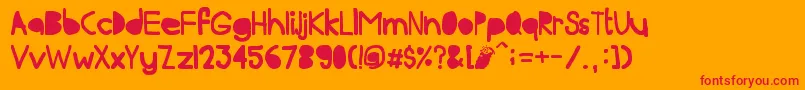 Bela Lisboa-Schriftart – Rote Schriften auf orangefarbenem Hintergrund