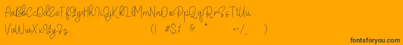 Belandia Font – Black Fonts on Orange Background