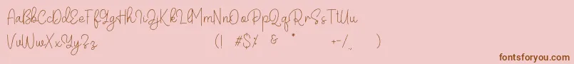 Belandia Font – Brown Fonts on Pink Background