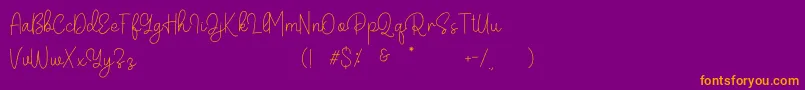 Belandia Font – Orange Fonts on Purple Background