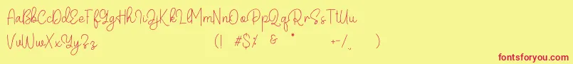 Belandia Font – Red Fonts on Yellow Background