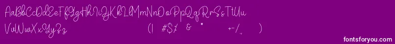 Belandia-Schriftart – Weiße Schriften auf violettem Hintergrund