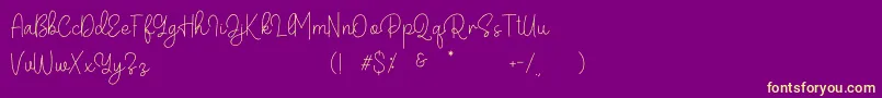 Belandia Font – Yellow Fonts on Purple Background