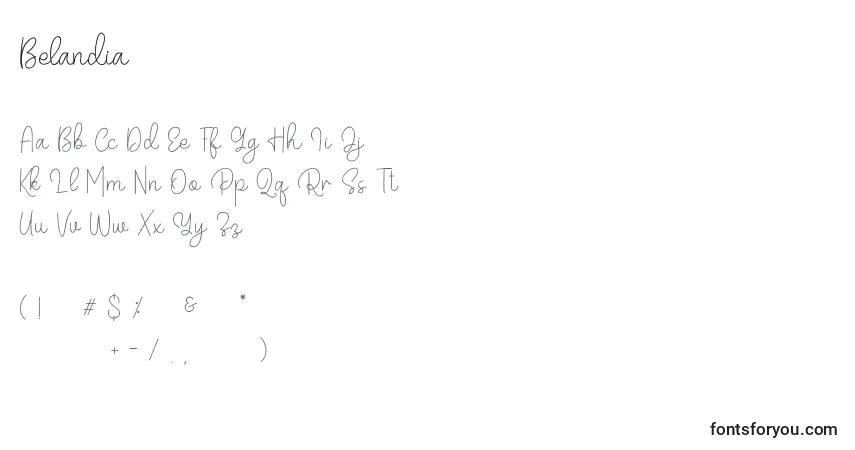 Belandia (120986)フォント–アルファベット、数字、特殊文字