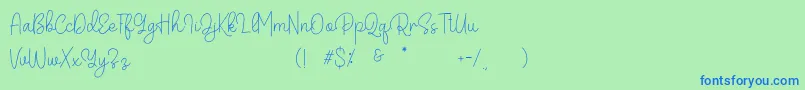 Belandia Font – Blue Fonts on Green Background