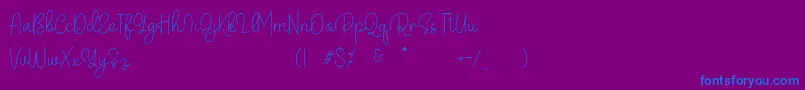 Belandia-fontti – siniset fontit violetilla taustalla