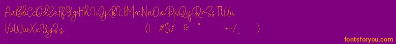 Belandia Font – Orange Fonts on Purple Background