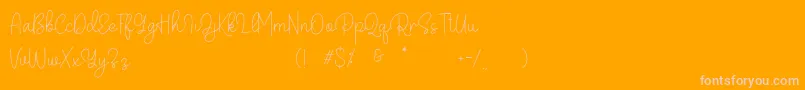 Belandia-Schriftart – Rosa Schriften auf orangefarbenem Hintergrund