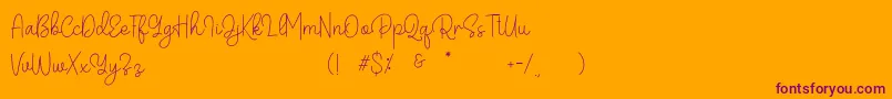 Belandia Font – Purple Fonts on Orange Background