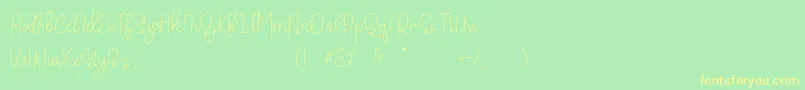 Belandia Font – Yellow Fonts on Green Background