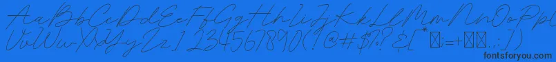 Belatina-Schriftart – Schwarze Schriften auf blauem Hintergrund