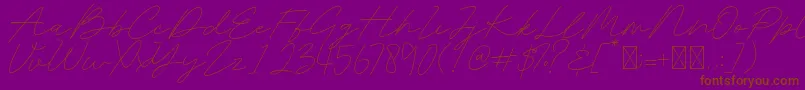 Belatina-Schriftart – Braune Schriften auf violettem Hintergrund