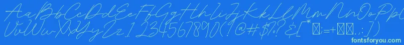 Belatina Font – Green Fonts on Blue Background